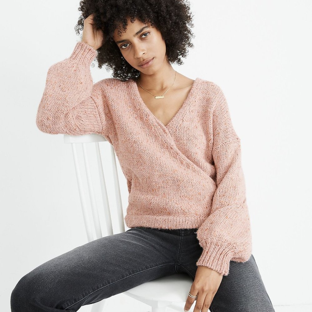 Madewell - Beresford Wrap-Front Pullover Sweater
